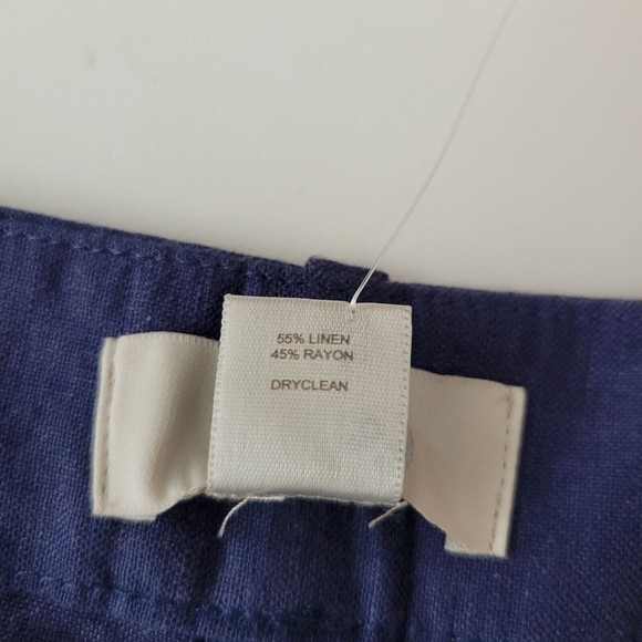 NWT LOFT Women's Pants Original Navy Blue Lightweight Linen Rayon Blend Size 16 - Picture 11 of 12